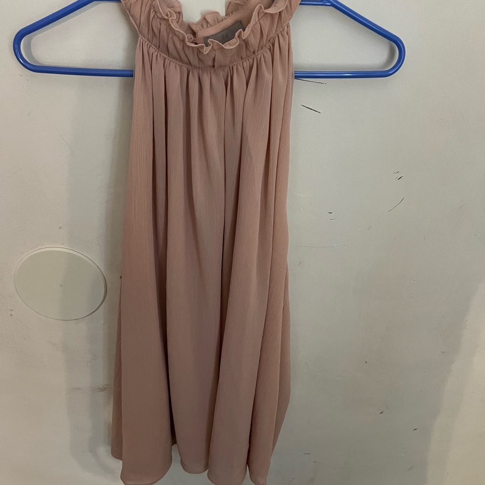 H&M Blush Ruffled Sleeveless Top